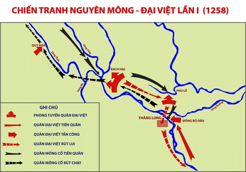 Bản đồ trận đánh Nguyên Mông lần thứ nhất